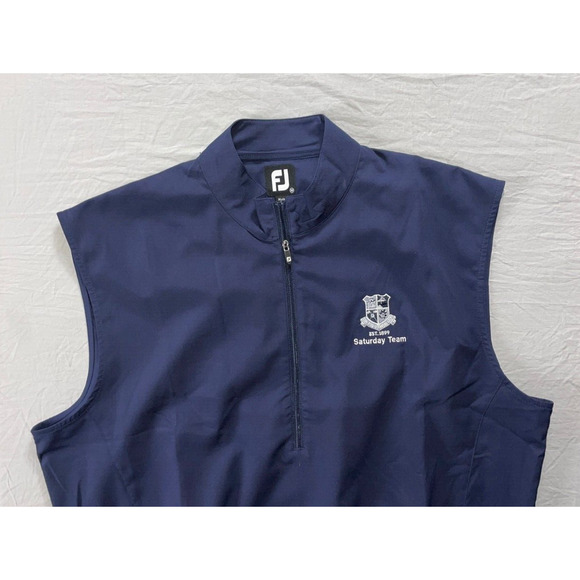 FootJoy 1/2 Zip Pullover Golf Windbreaker Vest. San Jose CC Saturday Club. M EUC - Picture 2 of 4